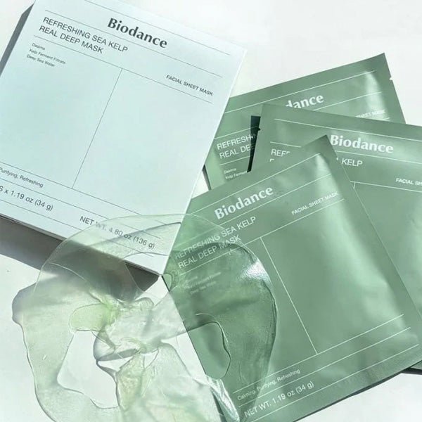 Atvēsinoša jūras aļģu hidrogela sejas maska | Biodance Refreshing Sea Kelp Real Deep Mask - KOORE