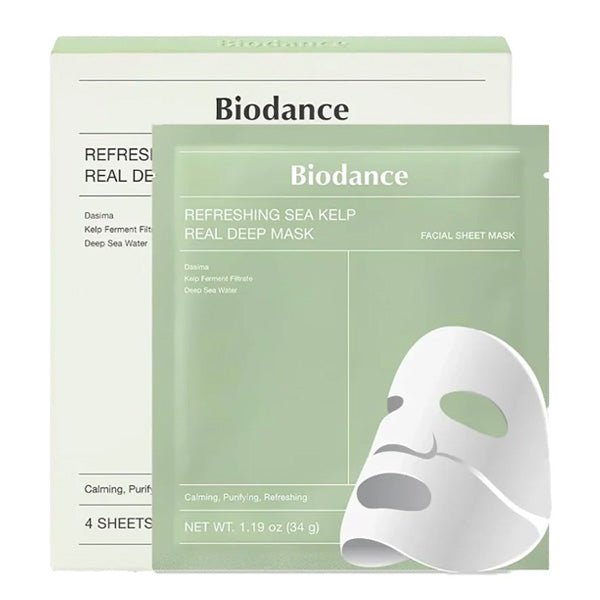 Atvēsinoša jūras aļģu hidrogela sejas maska | Biodance Refreshing Sea Kelp Real Deep Mask - KOORE
