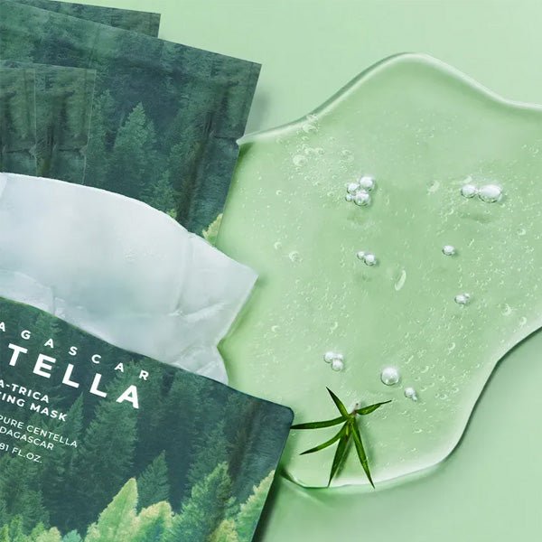 Auduma maska problemātiskai ādai | skin1004 Madagascar Centella Tea - Trica Relaxing Mask - KOORE