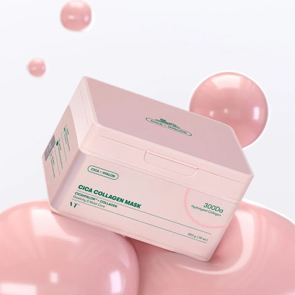 Auduma sejas masku komplekts ar kolagēnu 30 gab. | VT Cosmetics CICA Collagen Mask - KOORE