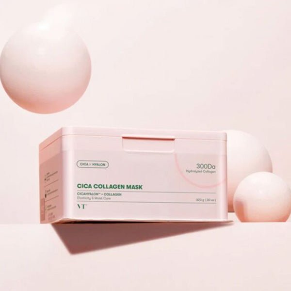 Auduma sejas masku komplekts ar kolagēnu 30 gab. | VT Cosmetics CICA Collagen Mask - KOORE