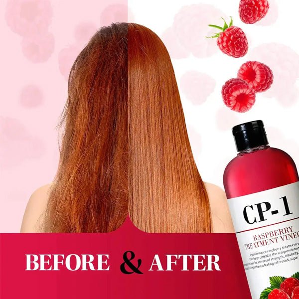 Aveņu etiķa matu kopšanas kondicionieris - skalotājs | Esthetic House CP - 1 Raspberry Treatment Vinegar - KOORE