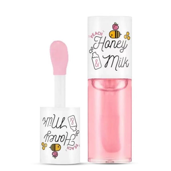 Barojoša lūpu eļļa a persiku aromātu | A’pieu Honey & Milk Lip Oil, Peach - KOORE