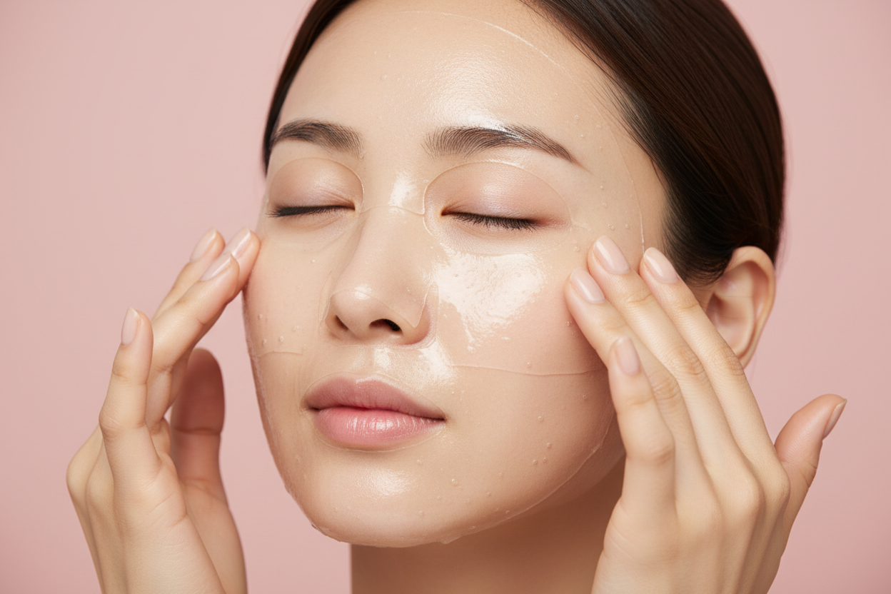 Desktop - Hydrogel mask pink background