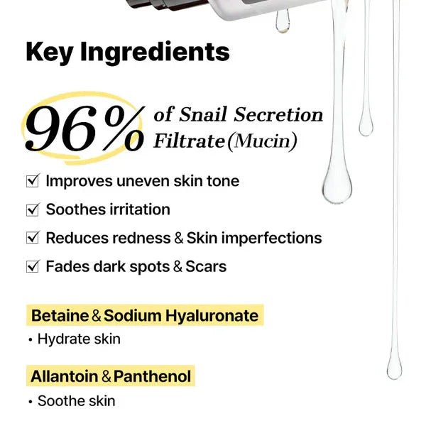 Esence sejai ar 96% gliemežu mucīna | COSRX Advanced Snail 96 Mucin Power Essence - KOORE
