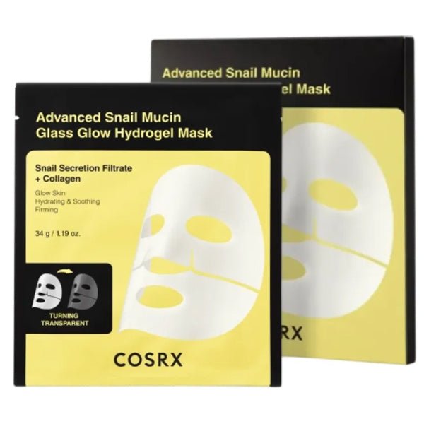 Gliemežu mucīna hidrogela maska mirdzumam | Advanced Snail Mucin Glass Glow Hydrogel Mask - KOORE