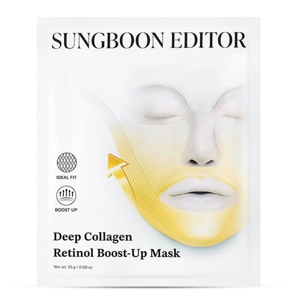 Sungboon Editor Deep Collagen Retinol Boost-Up Mask 25g paciņas iepakojums