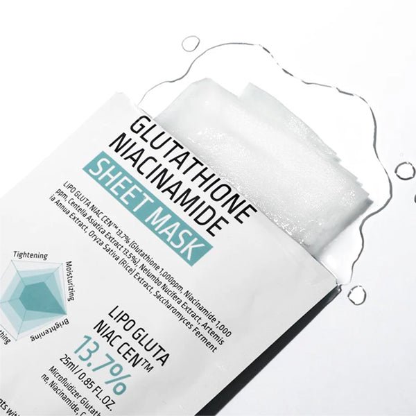 Izgaismojošu lokšņu sejas masku komplekts | APLB Glutathione Niacinamide Sheet Mask set - KOORE