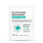 Izgaismojošu lokšņu sejas masku komplekts | APLB Glutathione Niacinamide Sheet Mask set - KOORE