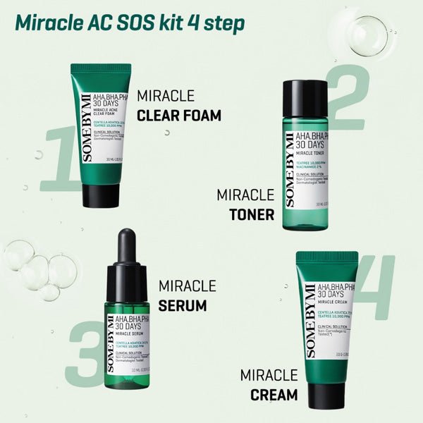 Komplekts problemātiskai ādai | Some By Mi AHA, BHA, PHA 30 Days Miracle AC SOS Kit - KOORE