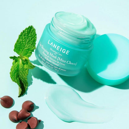 Laneige lūpu nakts maska ar šokolādi un piparmētru