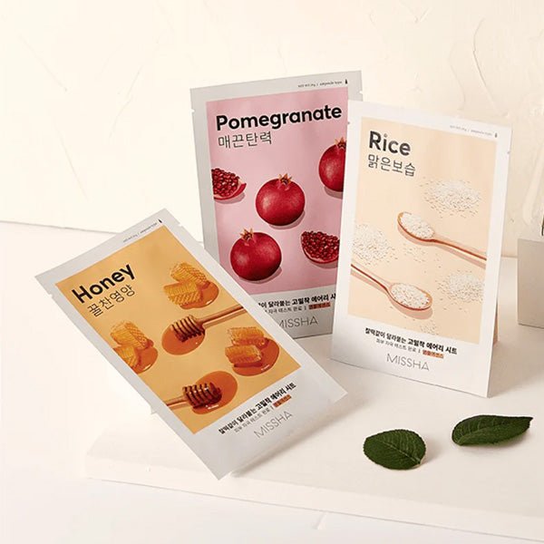 Lokšņu sejas maska ar granātābolu ekstraktu | MISSHA Airy Fit Sheet Mask Pomegranate - KOORE