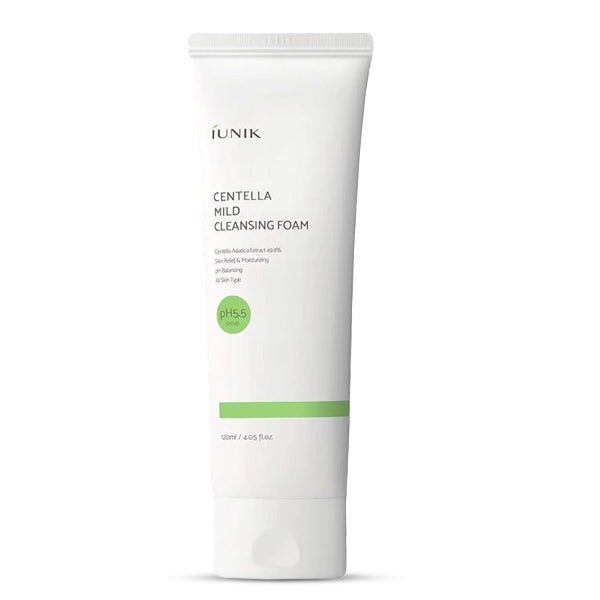 iUNIK Centella Mild Cleansing Foam 120ml tūbiņas iepakojums