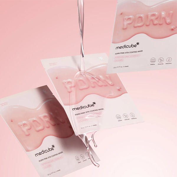 Mirdzumu piešķiroša sejas maska ar PDRN un vitamīniem | Medicube PDRN Pink Vita Coating Mask - KOORE