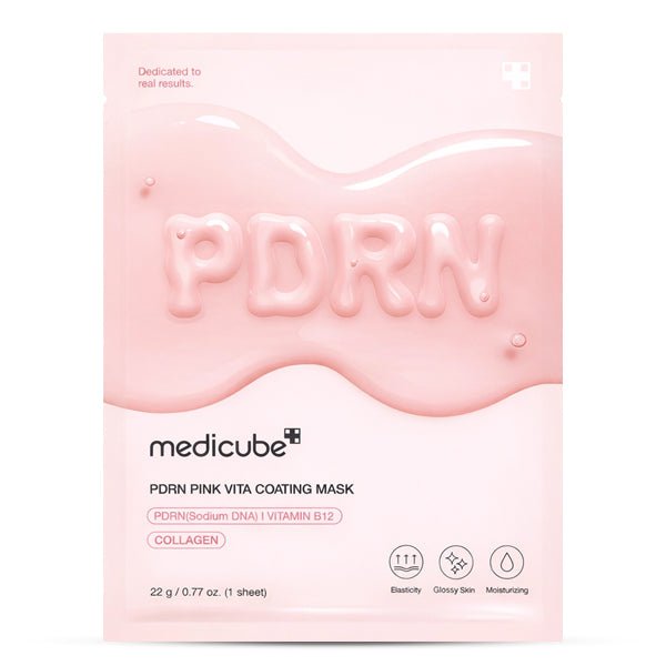 Mirdzumu piešķiroša sejas maska ar PDRN un vitamīniem | Medicube PDRN Pink Vita Coating Mask - KOORE