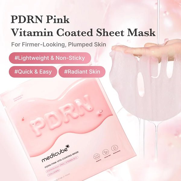 Mirdzumu piešķiroša sejas maska ar PDRN un vitamīniem | Medicube PDRN Pink Vita Coating Mask - KOORE
