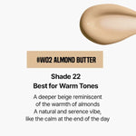 TFIT Radiance Fit tonālā seruma W02 Almond Butter tonis un tekstūra