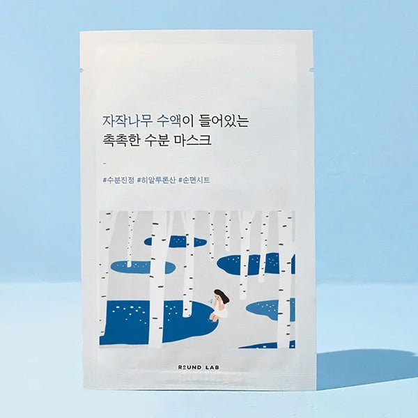 Mitrinoša lokšņu sejas maska ar bērzu sulu | Round Lab Birch Juice Moisturizing Mask - KOORE