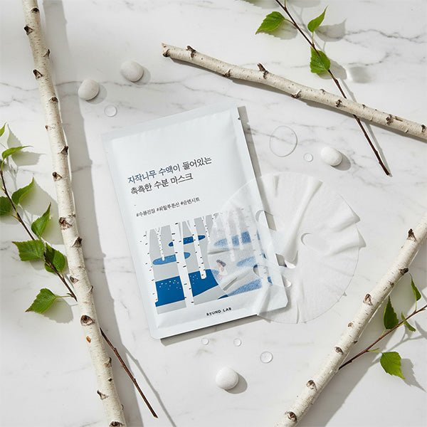 Mitrinoša lokšņu sejas maska ar bērzu sulu | Round Lab Birch Juice Moisturizing Mask - KOORE