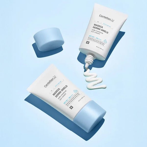 Mitrinošs saules aizsargkrēms SPF50+ | Centellian24 Madeca Derma Shield Safe Moisture Sun Cream - KOORE