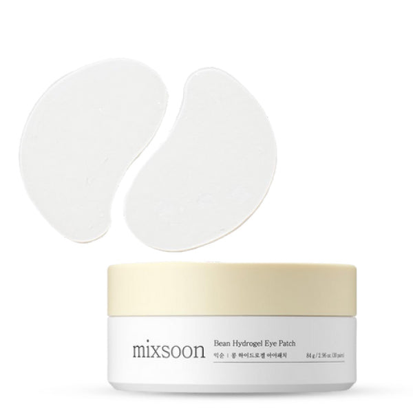 MIXSOON Bean Hydrogel Eye Patch – Korejas acu plāksteri ar fermentētām sojas pupiņām intensīvai mitrināšanai un izgaismošanai.