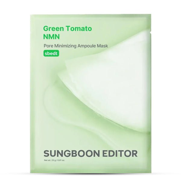 Sungboon Editor Green Tomato NMN Pore Minimizing Ampoule Mask 23g iepakojums