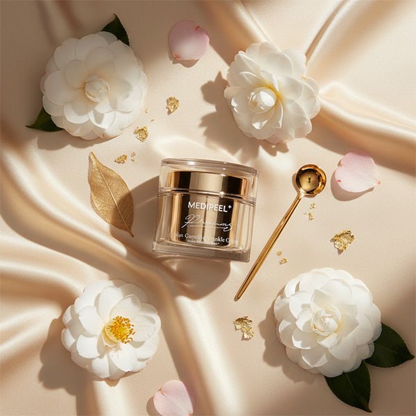 Premium atjaunojošs sejas krēms ar kamēlijas ekstraktu | Medi - Peel Premium Golden Camellia Wrinkle Cream - KOORE