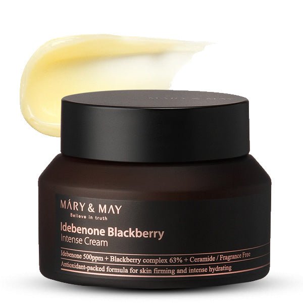 Pretnovecošanās krēms ar Idebenonu un upeņu ekstraktu | Mary&May Idebenone Blackberry Intense Cream - KOORE
