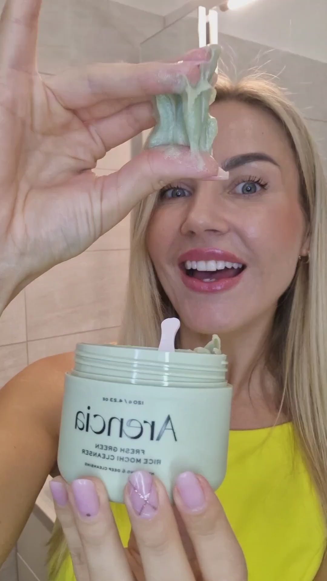 arencia green mochi cleanser koore korejas kosmētika sejas mazgāšanai
