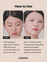 COSRX 5 PDRN Hyaluronic Acid Vital Hydrating Hydrogel Mask caurspīdīga sejas maska kā lietot