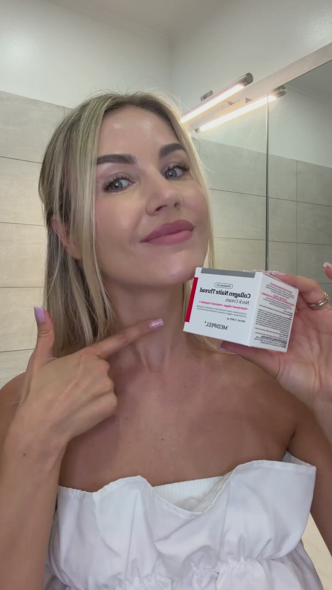 MEDI-PEEL Premium Collagen Naite Thread Neck Cream krēms kakla ādai no korejas kosmētikas koore
