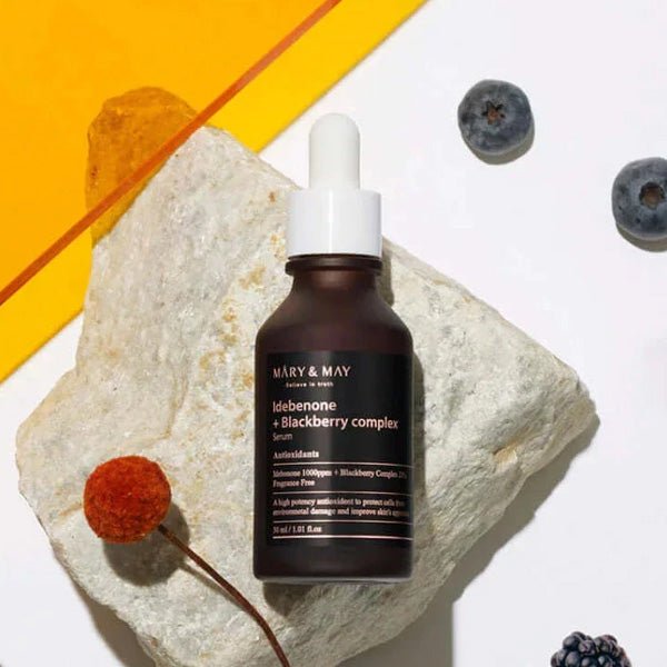 Serums ar Idebenonu un upeņu ekstraktu | Mary&May Idebenone and Blackberry Complex Serum Anti - age - KOORE