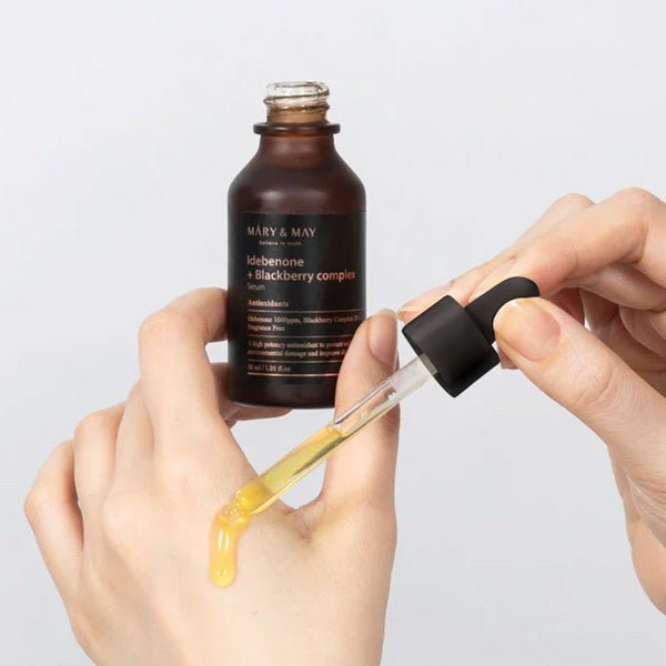 Serums ar Idebenonu un upeņu ekstraktu | Mary&May Idebenone and Blackberry Complex Serum Anti - age - KOORE