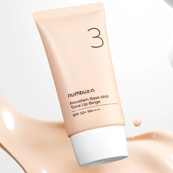 Tonējošs krēms porcelāna ādas efektam | Numbuzin No.3 Porcelain Base - skip Tone up Beige - KOORE