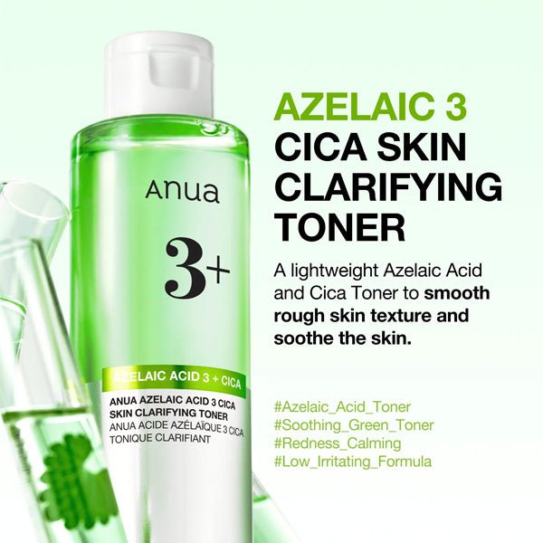 Toneris ar azelaīnskābi | Anua Azelaic Acid 3 Cica Skin Clarifying Toner - KOORE