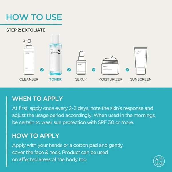 Toniks ar BHA 2% skābēm | Anua BHA 2% gentle exfoliating toner - KOORE