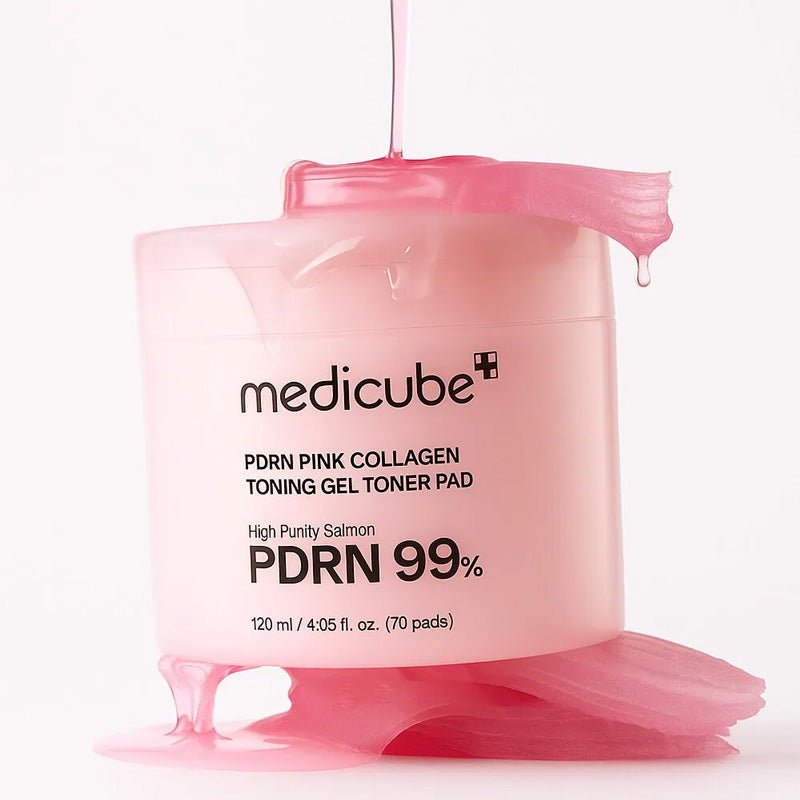 Vates diski ar PDRN un kolagēnu | Medicube PDRN Pink Collagen Toning Gel Toner Pad - KOORE