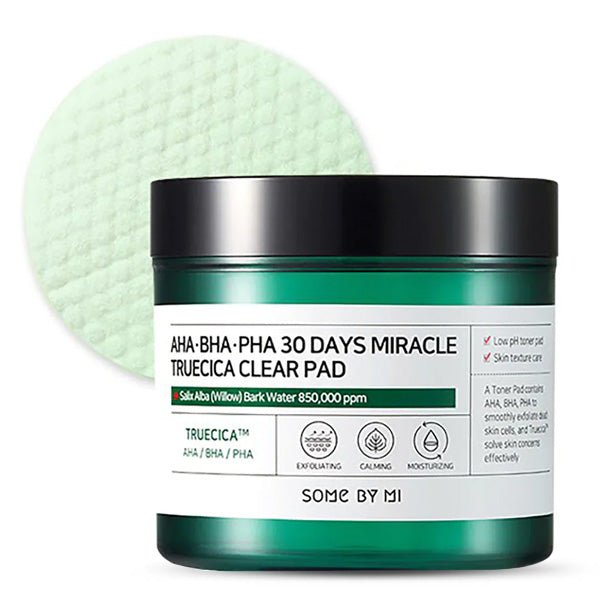 Vates diski ar skābēm problemātiskai ādai | Some By Mi AHA BHA PHA 30 Days Miracle Truecica Clear Pad - KOORE