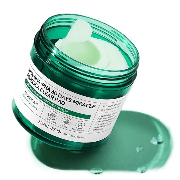 Vates diski ar skābēm problemātiskai ādai | Some By Mi AHA BHA PHA 30 Days Miracle Truecica Clear Pad - KOORE
